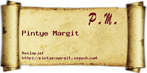 Pintye Margit névjegykártya